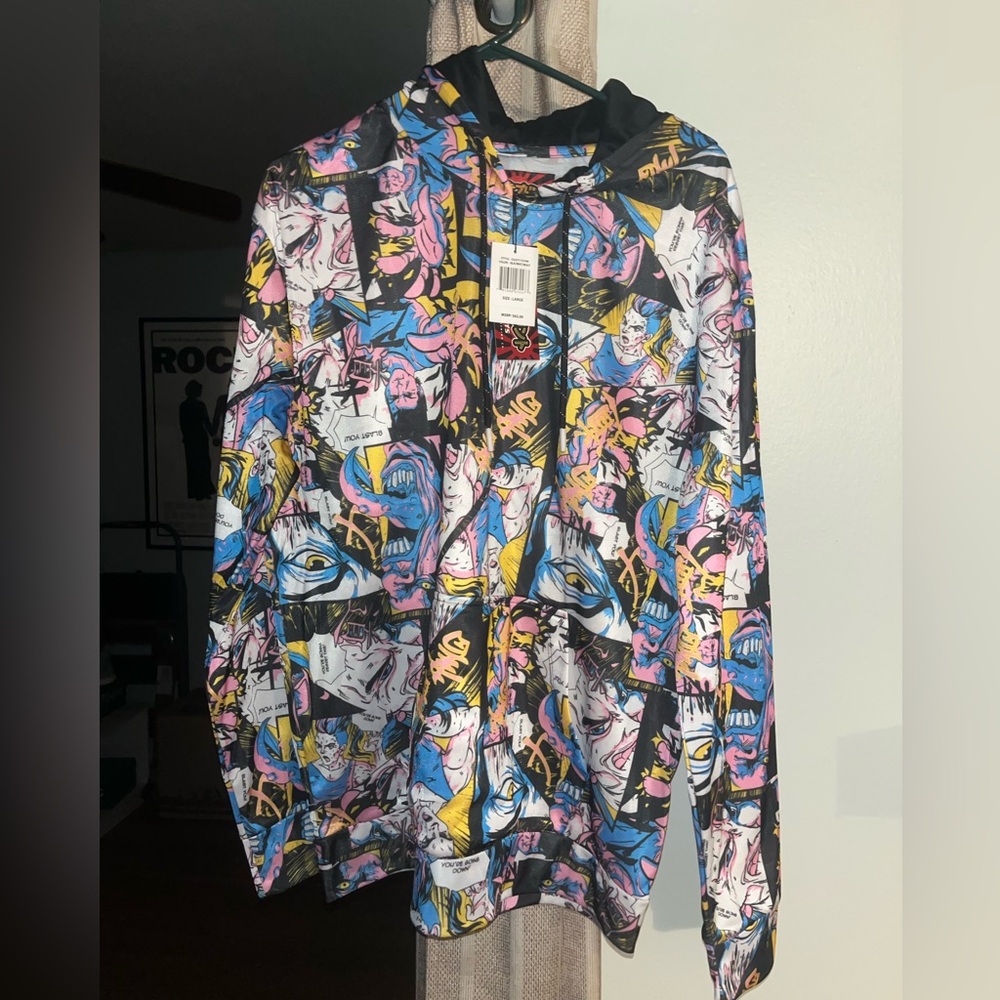 Fresh Prints of Tokyo Comic Print Hoodie size L
